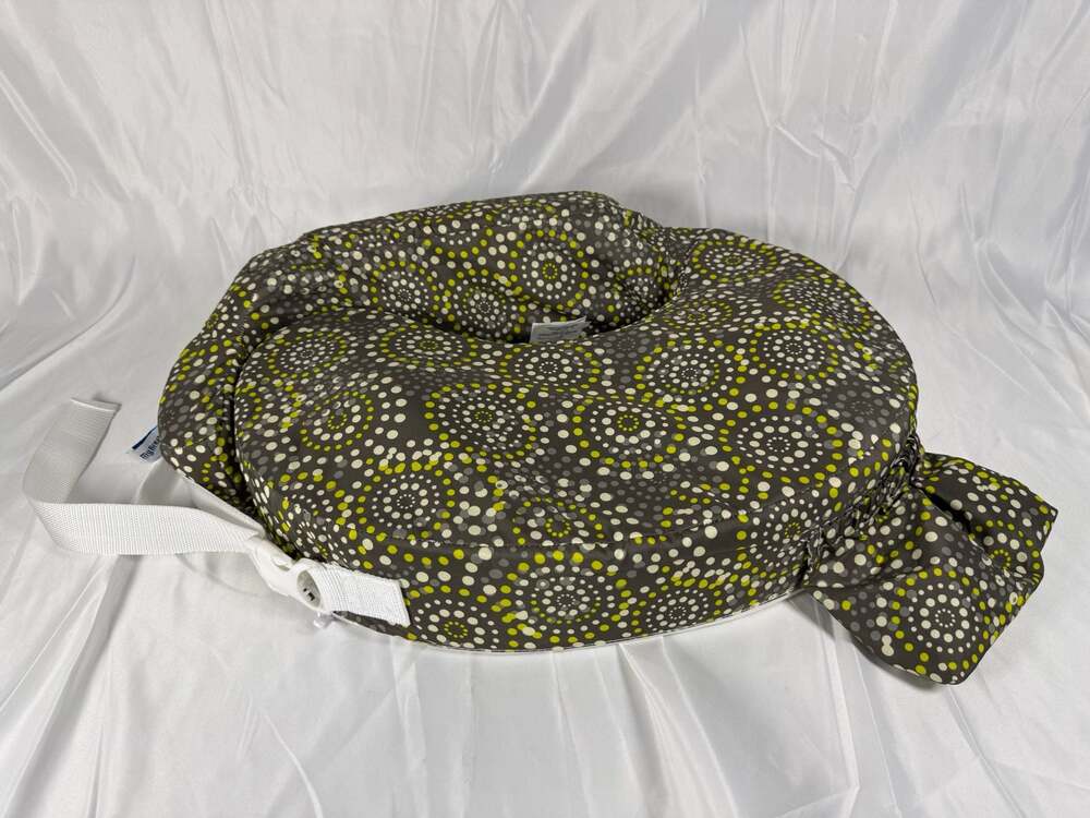 My Br3st Friend Nursing Pillow Grey and Yellow Fireworks Print